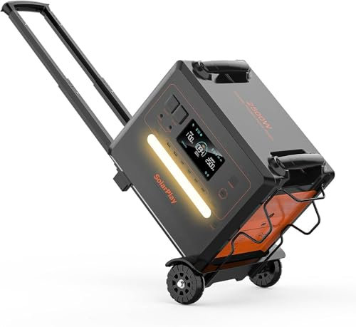 Solarplay Q2402M Centrale Elettrica Portatile 2304 Wh con Batteria LiFePO4, Generatore d'Emergenza 2500 W + Ricarica Solare Rapida, per Campeggio/Backup Casa/Alimentazione Outdoor