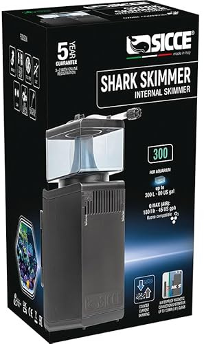 Sicce Compact Aquarium Fish Tank Shark Ultra Quiet Internal Protein Skimmer 300