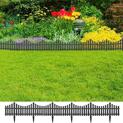 Emmtore Rasenkanten Palisade Beetumrandung Beeteinfassung Gartenpalisade Raseneinfassung Beet Einfassung Zierzaun Anthrazit 17 STK. Anthrazit 10 m PP