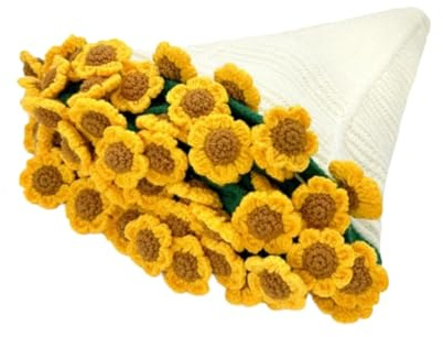 Liakyunf Coperta A Mazzetto Di Fiori | Coperta All'Uncinetto A Girasole | Kit Uncinetto Fatto a Mano, Bouquet Girasole Decorativo Copertine per Camera da Letto e Viaggio