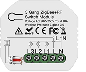 Interruptor inteligente, Módulo de relé de interruptor de luz inteligente 1/2/3 Gang Smart Life/Tuya Control, con Alexa Home(3 Gang Switch)