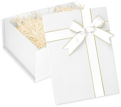 Geschenkboxen mit Deckel, Faltbare Geschenkverpackung Box Geschenk Box Karton Groß Rechteck Geschenkbox Geschenkschachtel für Hochzeiten Jubiläen Geschenkschachteln Weiße