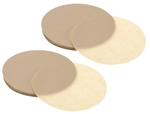 M METERXITY 200-Pack Parchment Paper Rounds Baking Sheets, 4.92inch/125mm Double-Sided Silicone Paper Non Stick Parchment Circles for Baking/Cake/Toaster Oven [Unbleached]
