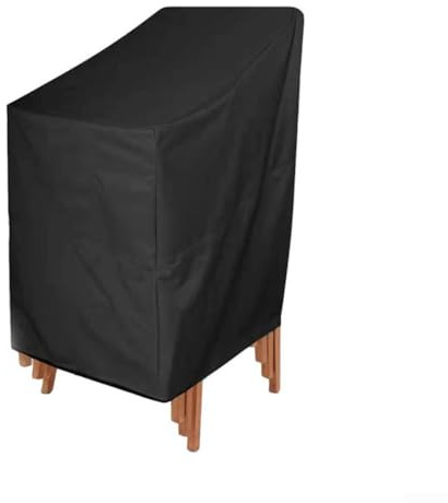 Housse de protection pour chaises de jardin d'extérieur avec ourlet réglable et résistante aux intempéries - Convient pour la protection de chaise empilable (chaise simple)