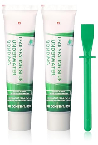 Rudfovn 2 Pcs White Aquarium Silicone Sealant, Waterproof Sealant for Fish Tank Water Leak