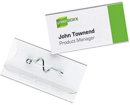 Durable - Porte-badges avec épingle - Format 30 x 60 mm - Transparent - Boite de 100 - 800619