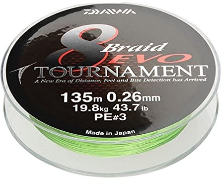 Daiwa Tournament 8 Braid EVO 0.20mm 18kg 135m ch Geflochtene Schnur