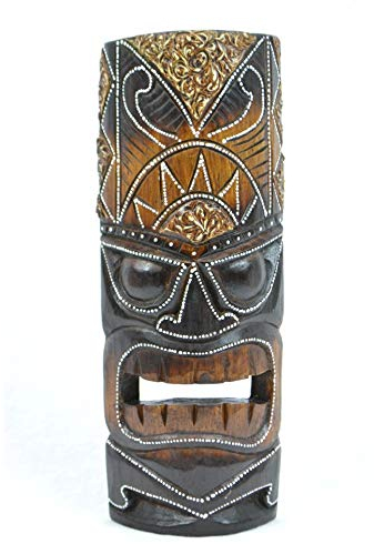 Artisanal Maschera Tiki in legno, altezza: 30 cm Produzione artigianale.