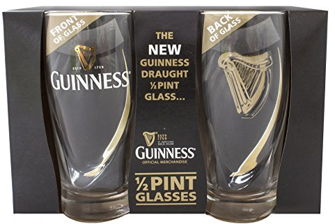 Guinness, set di 2 bicchieri, con capacità di 237 ml