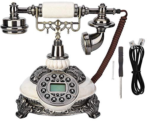 Eboxer FSK/DTMF Vintage Antik Telefon 38-Gruppe Anrufaufzeichnungen One-Taste Wahlwiederholung Antikes Telefon für Haus,Hotel usw.
