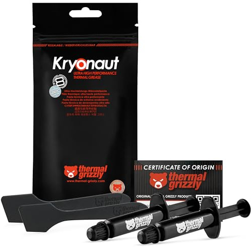 Thermal Grizzly - Kryonaut - 2X 1 Gramm - Extrem Hochleistungsfähige Wärmeleitpaste - Für Anspruchsvolle Anwendungen und Overclocking von CPU/GPU/PS4/PS5/Xbox