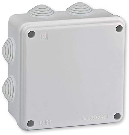 ALING-CONEL Aufputz Verteilerbox mit acht Eingängen 100x100x50 IP56 500V~ Grau