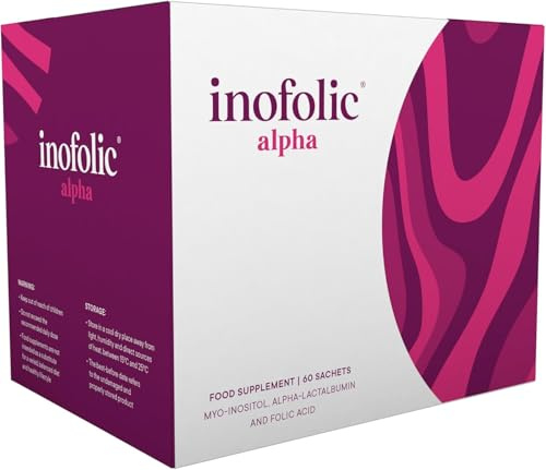 Inofolic Alpha – 4000mg Myo-Inositol PCOS Supplement for Women – Hormonal Balance, Fertility & Ovulation Support – 100mg Alpha-Lactalbumin, 400ug Folic Acid – 30 Sachets