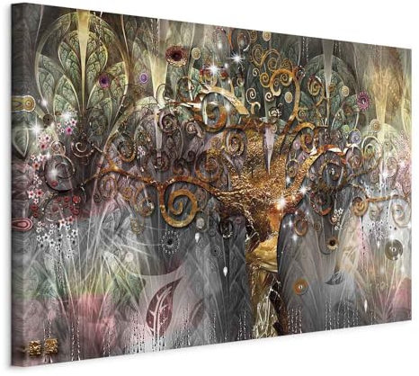 murando Quadro Gustav Klimt 90x60 cm 1 Pezzo Stampa su Tela XXL Quadri Moderni Murale Moderno Grafica Decorazioni da Parete Pittura Immagini Albero Della Vita Riproduzione Famosi l-A-0008-b-b