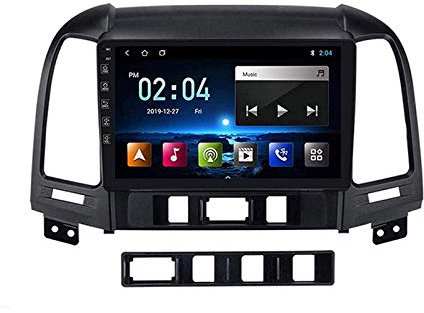 9 Inch HD Touchscreen Auto Radio for Hyundai Santa Fe 2006-2012 Head Unit Car Stereo FM Receiver Internet Multimedia Player with MP5 Wifi Bluetooth USB Carplay GPS Navigation,8 Core 4G+WiFi: 4+64GB
