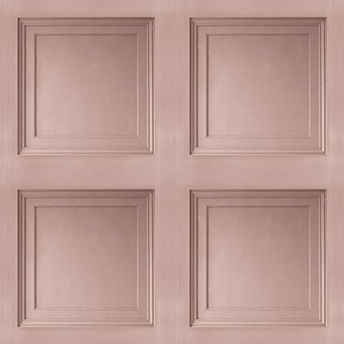 SOPHIE LAURENCE Wood Panel Effect Wallpaper Realistic Square Panelling Flat Finish 3D Wallpaper
