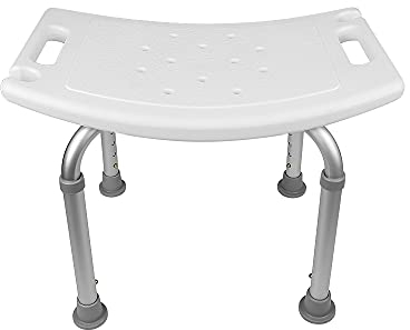 Duschhocker, Duschsitz mit Duschloch, höhenverstellbar, rutschfeste Füße, Tragkraft bis 150 kg