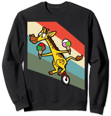 Giraffe Eiskrem Einrad Fahrrad Einradfahren Einradfahrer Sweatshirt