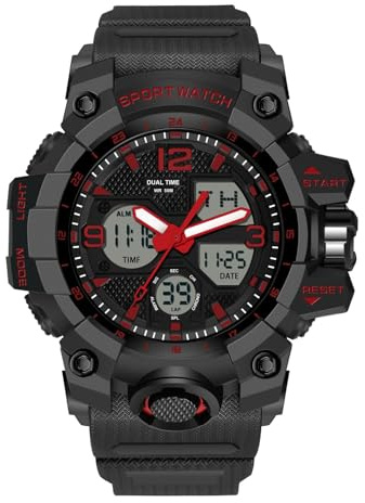 RORIOS Relojes Digital para Hombre Deportivos Relojes de Pulsera con Alarma Reloj Multifuncional Militar para Hombre