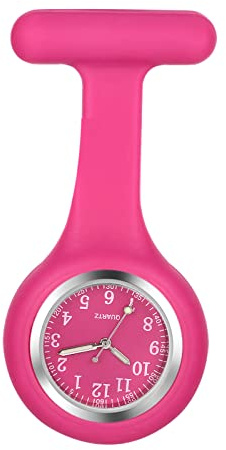 Avaner Schwesternuhr Silikon Krankenschwesteruhr Pflegeuhr Krankenschwester Uhren mit Quadratisches Zifferblatt Brosche Fob Uhr Analog Quarz Hängende Taschenuhr für Arzt Doktor Krankenschwester