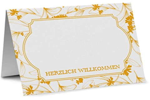 Partycards Tischkarten Geburtstag, Tischkarten Hochzeit, Tischdeko Hochzeit, Hochzeitsdeko Tisch - 50 Stück, Namensschilder, DIN A7, Platzkarten Kommunion, Namenskarten Konfirmation, Taufe