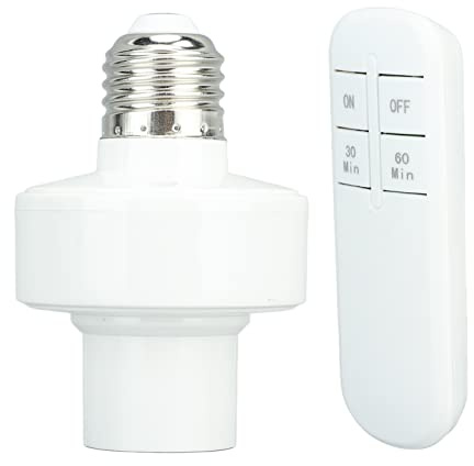 Focket Douille D'ampoule Télécommandée, Interrupteur de Prise de Lumière sans Fil, Portée de 30,5 M sans Câblage, Support D'ampoule E27, Interrupteur de Lumière télécommandé pour sous-Sol