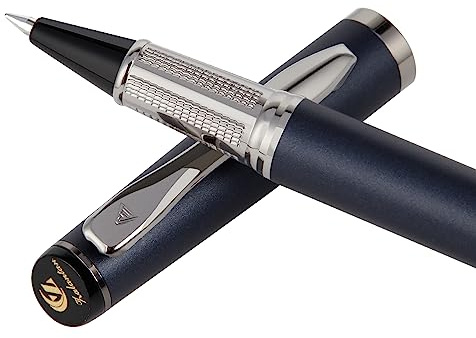 Zalantan Liquid Ink Rollerball Pen,Luxury Nice Metal pen Smooth writing stylish design effortless writing,fancy pens with gift case metal pen for Men & Women with 2 Refills-Blue