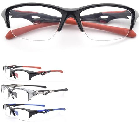 COKYIS Herren Sport Lesebrille Bifokale Computerbrille Halbrand Gleitsichtbrille TR90 Flexibel Lesehilfe Progressive Multifokus Presbyopie Brille (Color : Red, Size : +2.5)