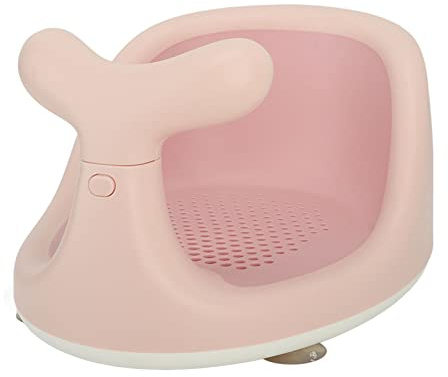Baby-Badewannensitz, Weicher, Rutschfester Saugnapf, Cartoon-Form-Stuhl für Kleinkinder und für das Badezimmer (Rosa)
