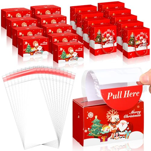 9 Pack Christmas Money Box for Cash Gift Pull Surprise Money Holder Gifts with 200 Transparent Bill Christmas Bill Dispenser with Handle Gift Bags Funny Way to Give Cash Xmas DIY Pull Out Box Set