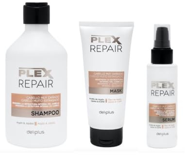 3er Pack Shampoo 400 - Maske 200 - Serum 100 Plex Repair mit Argan und Jojoba Deliplus (3er Pack)