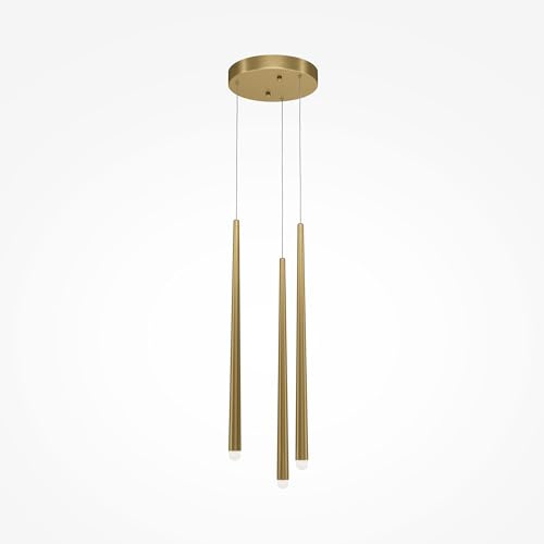 Maytoni Moderne Pendelleuchte Cascade Messing aus Aluminum LED Energieeffizient 18W für Küche, Schlafzimmer, Wohnzimmer, Esszimmer, Lobby