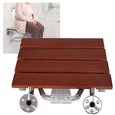 siège de douche pliant, chaise de douche, Banc de siège de douche pliant en bois de teck, siège mural pliable, siège de douche rabattable for siège de douche intérieur, chaise de douche lisse for pers