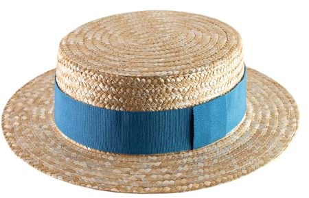 Classic Italy - Boater Kreissäge Strohhut Canotier - Size 59 cm - bleu