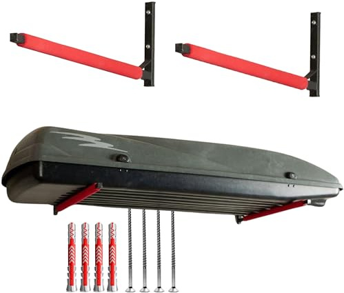 Pallit BRACKET-M väggfäste för taklådor, kanoter och surfbrädor – platsbesparande förvaring för garage och källare – max. Lastkapacitet 40 kg – universellt fäste för skrymmande föremål