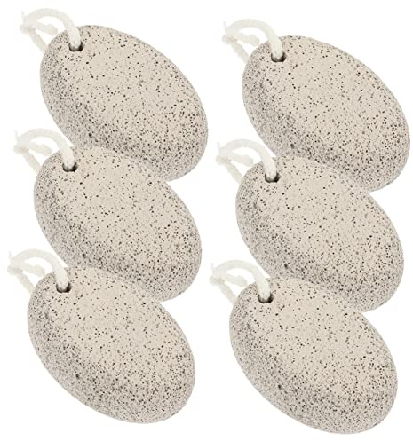 Fußhautfeile 6 Stück aus Bimsstein, Wiederverwendbar, Ergonomisch | Hornhautentferner für Fußpflege, Komfortabel zu Halten, Geeignet für Pediküre, 9, 5 × 6, 5 × 3, 5cm