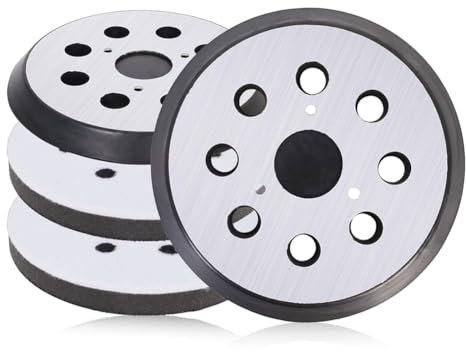 Roxvue Ersatzpads für Exzenterschleifer, 4 Stück 5 Klett-Schleifpads, Metallteile für XOB01Z BO5041/K BO5030/K BO5031