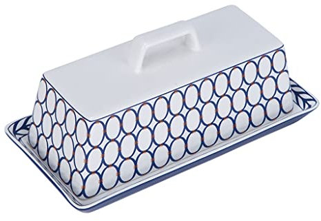 GLJTUO Recipiente para Mantequilla, Recipiente para Mantequilla, Vajilla De Cerámica para El Hogar, Caja para Mantequilla con Tapa, Bandeja De Cerámica, Plato Rectangular Creati,A