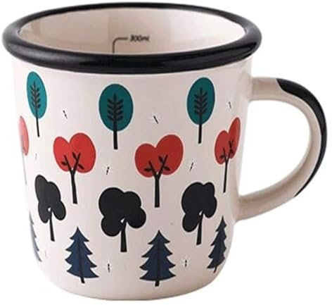 Taza Taza de café Taza de Café de Cerámica 320ML taza de bebida multifunción for desayuno microondas for café, leche, zumo, Etc.-4 colores Con asas(Noir)