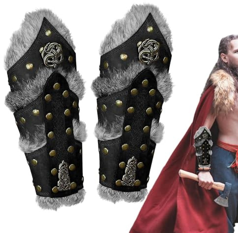 Handgelenkwärmer, 1 Paar Mittelalterliche Armschützer | Mittelalter Herren Cosplay Arm Armwärmer, Kunstleder Pirat Knight Bracer, Halloween-Zubehör, hochwertiges Material G