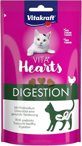 Vitakraft Vita Hearts, Digestion, Softer Katzensnack, für gesunde Verdauung, mit Huhn (1x 40g)