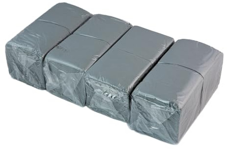 Hostelnovo - Lot de 600 serviettes de table jetables grises - Papier jetable - Micro-point - 10 x 10 cm (pliées) et 20 x 20 cm (dépliées) - Idéal pour les événements de restauration, bars et fêtes