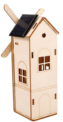 BESTonZON DIY-solarwindmühle Aus Holz Zum Zusammenbauen Wissenschaftliches Experimentierspielzeug Für Junge Mädchen Leicht Und Tragbar Fördert Eltern-Junge Mädchen-interaktion