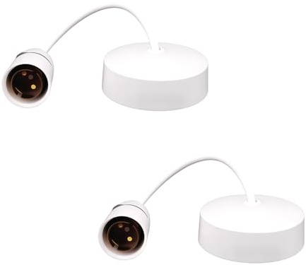 B22 Bayonet Ceiling Pendant Light Fitting，6 Inch White Ceiling Rose Lamp Holder， Ceiling Light Fittings Are Designed For Dining Room,Bedroom,And Bathroom Decoration，2 Pack.