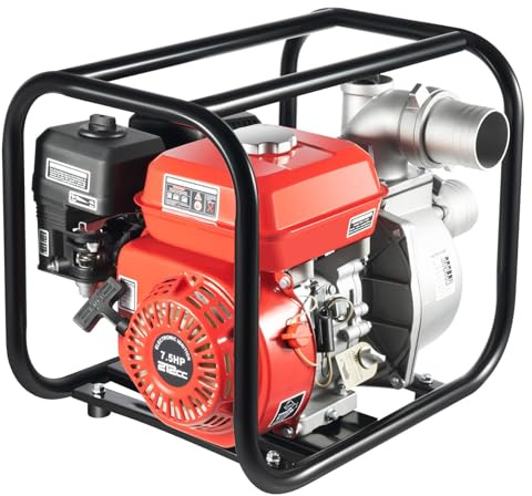 Bomba de agua Benzi de alto rendimiento, 7,5 CV, 30 m, altura de extracción de 4 tiempos, bomba de agua sucia portátil de gasolina 3600 rpm, bomba de jardín de un solo cilindro, arranque manual, bomba