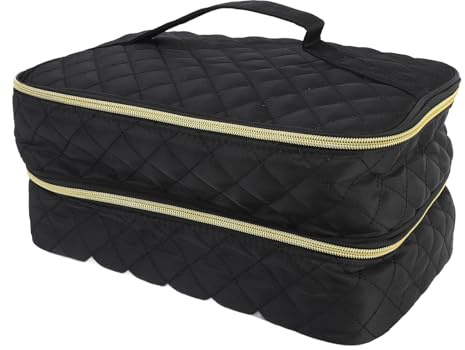 Yechiry Trousse Transport Vernis Ongles, 2 Couches Organisateur Maquillage Cosmétiques, Peut Contenir 40 Flacons Portable Support Vernis Ongles avec Séparateur et Sac Rangement