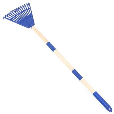 GARIOUANS Rastrello da Giardino Plastica Denti con Manico Smontabile Blu Raccogli Foglie Pulizia Giardino Campeggio Pulizia Piscina Utile per Aiuti Esterni