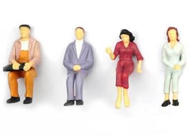 200-teiliges bemaltes Modellfiguren-Set für OO Maßstab Zugszenen, 1:150 H0 Personen Miniaturen in gemischten Stilen, ABS-Material, 12-19 mm stehend und sitzend