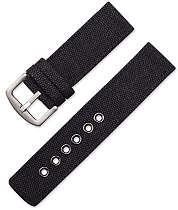 DSGVFNE Nylonklockor kamouflagebälte remmar klocktillbehör for män kvinna titta på band 18mm 20mm 22mm 24mm(Black,20mm)