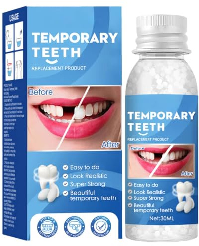 Kits De Reparación Dental Temporal, Kits De Empastes Dentales Temporales,Cemento Dental, Perlas De Reparación Dental Para La Fijación Temporal De Empastes De Dientes Faltantes Y Rotos, 30ml